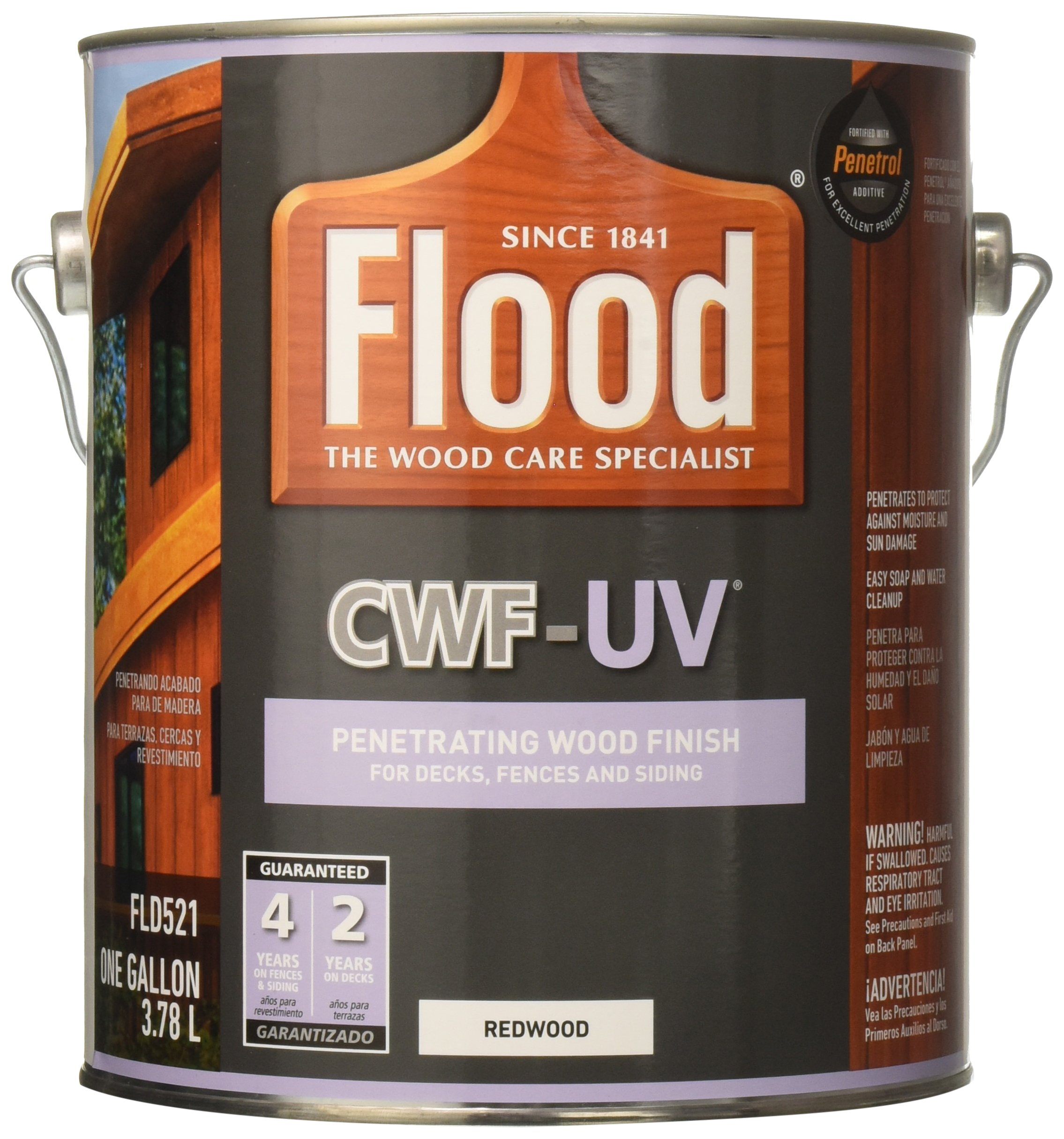 FLOOD® PPG Industries FLD521-01 Wood Finish, 1 gal Container, Redwood