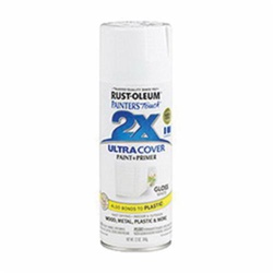 Ultra Cover 2x 249090 Painter's Touch® Enamel Spray Paint, 12 oz Container, White, Gloss Finish